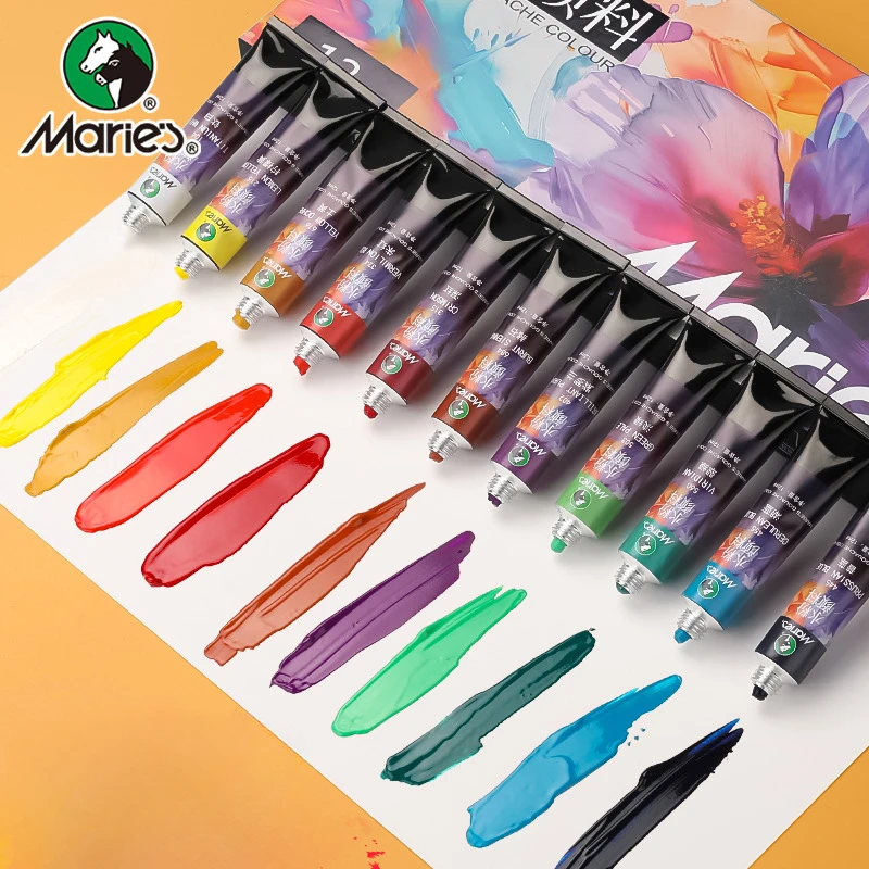 Gouache Paint Set Non-Toxic Water-Based Gouache Tubes Paints for Canvas & Paper, Art Supplies for Artist Adults Kids Beginners
