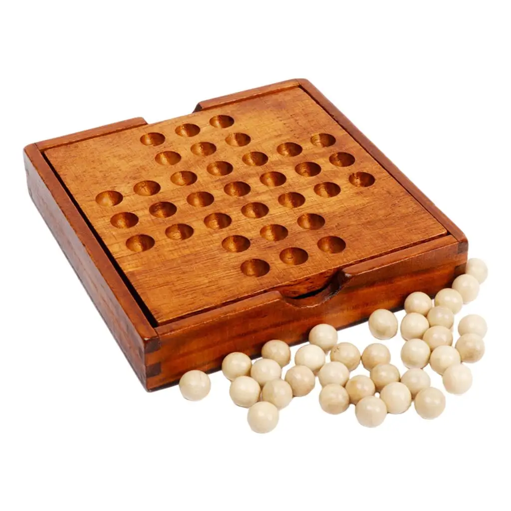 Educational Wooden Marbles Chess Board Game for Kids Brain Teaser Puzzle Toy