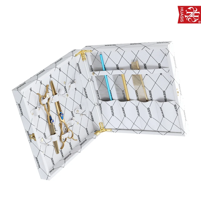 PB-25E Scissor Case Holds 5 Shears & 4 Combs Full Print Logo Premium Eco-Friendly Hard Box Salon Organizer for Professional Styl