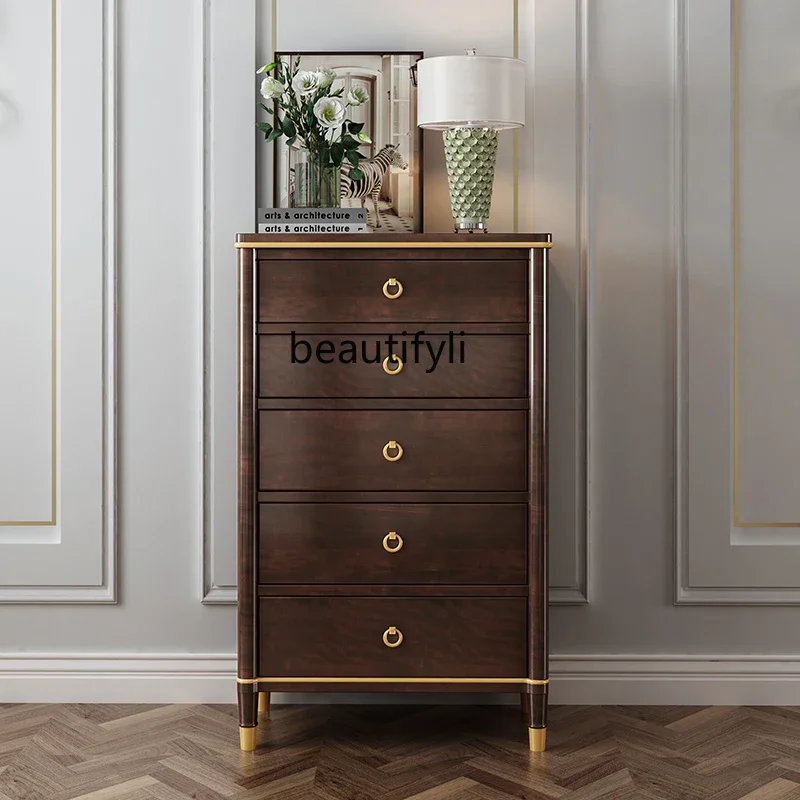 

yj32 American style, solid wood chest, bedroom bedside cabinet, light luxury storage chest