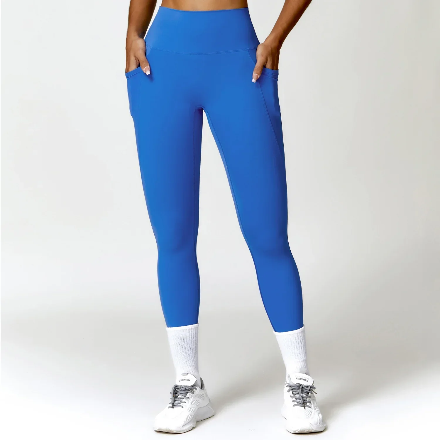 Pantalones de Yoga con bolsillo para mujer, mallas deportivas sin costuras de cintura alta con realce, mallas de entrenamiento para Fitness, ropa de gimnasio, novedad de 2023