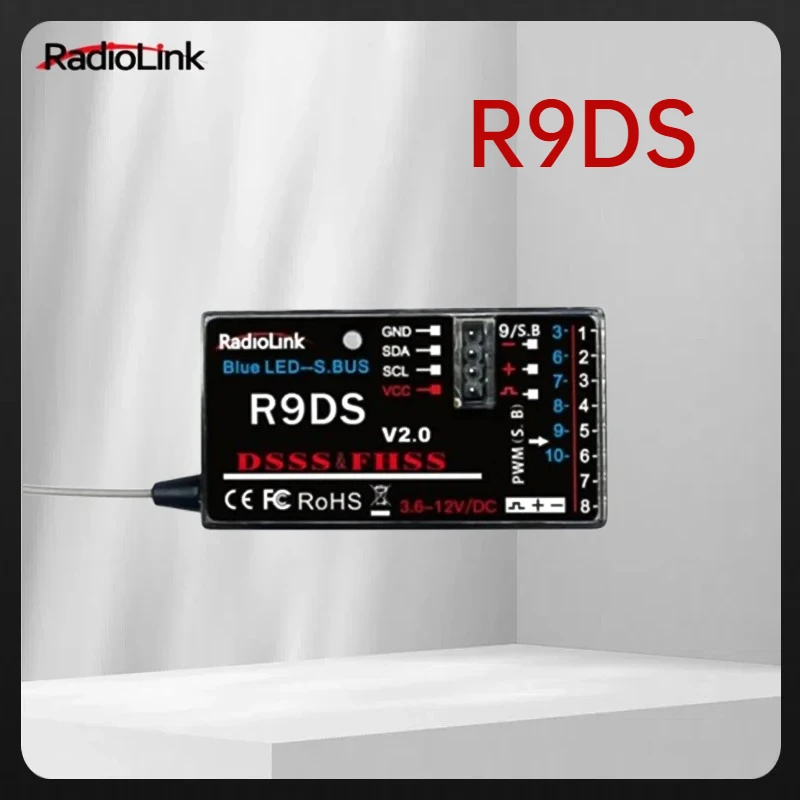 

Radiolink R9DS 10CH 2.4GHz RC Receiver SBUS PWM Long Range Control for Airplane Car Multirotors Fit AT9 AT10 AT9S AT10II