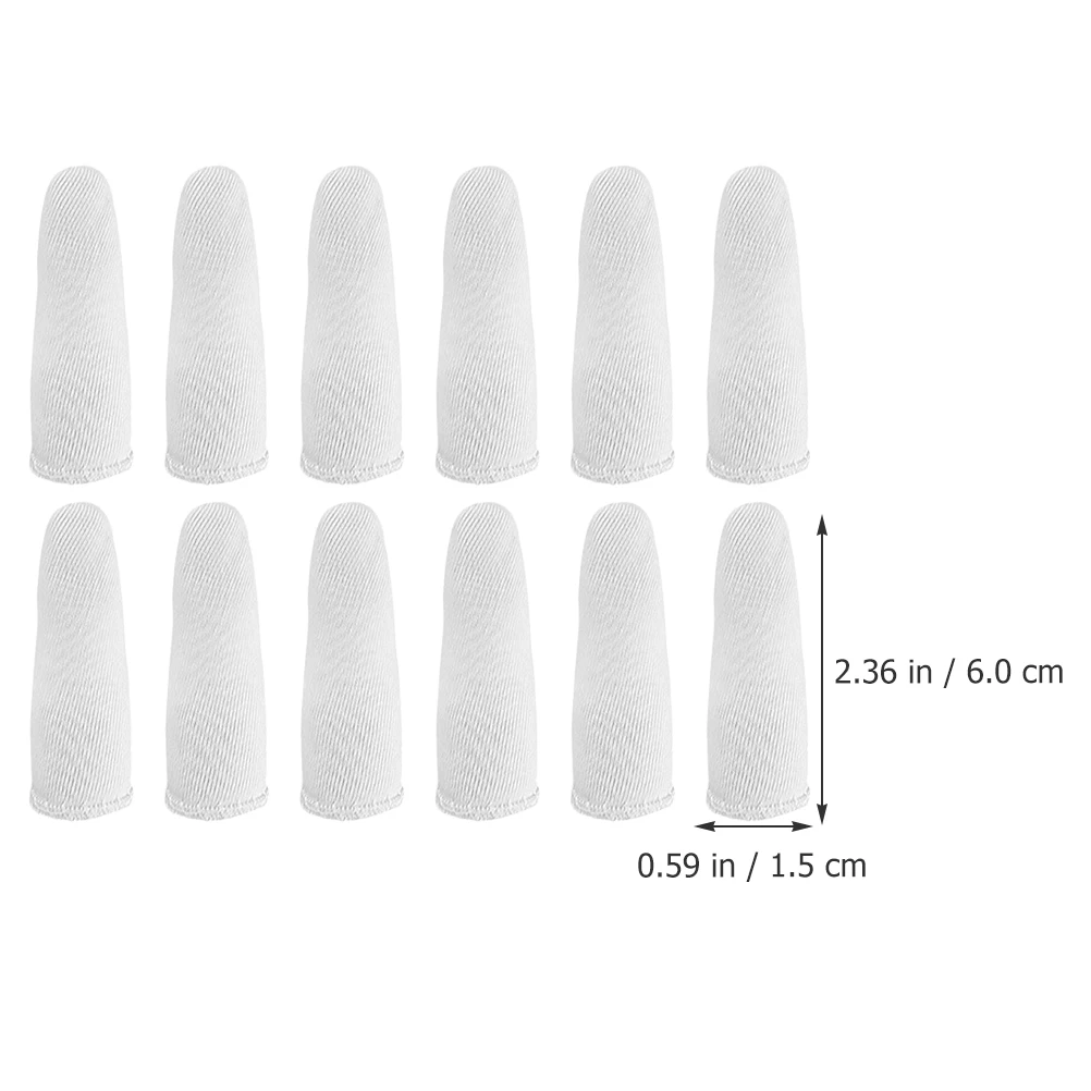 

60 Pcs Non-slip Finger Cots Shield Breathable Fingertip Covers Thumb Sleeve Protection Protector Cotton Pure
