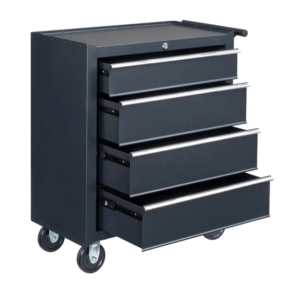 

4-Drawer Rolling Tool Chest with Lock & Key, Tool Storage Cabinet with Wheels US
