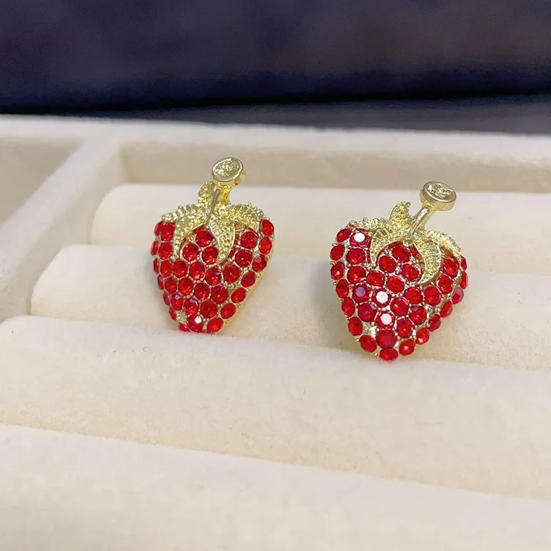 Lovely Design Sense Ear Nail Strawberry Graphic Earrings For Women Girls Fashion Jewelry Accessories Party Gifts image 2