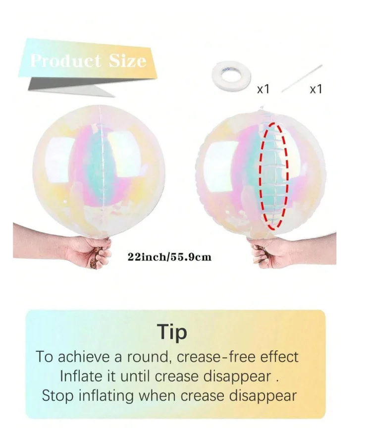 12/22/32/50 Zoll 4D Regenbogen Holographische Folienballons Aufblasbare Spiegelbälle Hochzeit Jubiläum Geburtstag Party Dekoration Globos – Detail 6
