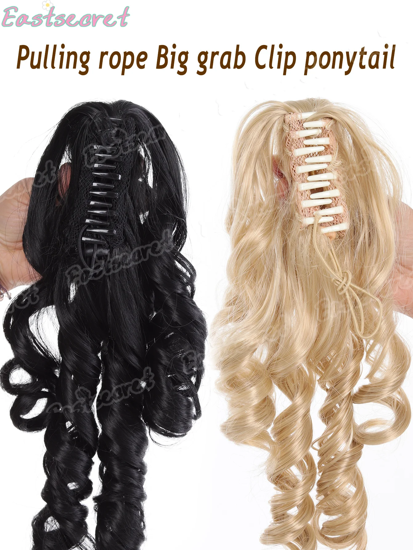 Synthetic Roman roll clip double ponytail wig Ponytail Hair Extensions 16Inch Heat Resistant Lolita Pony Tail Hair wig