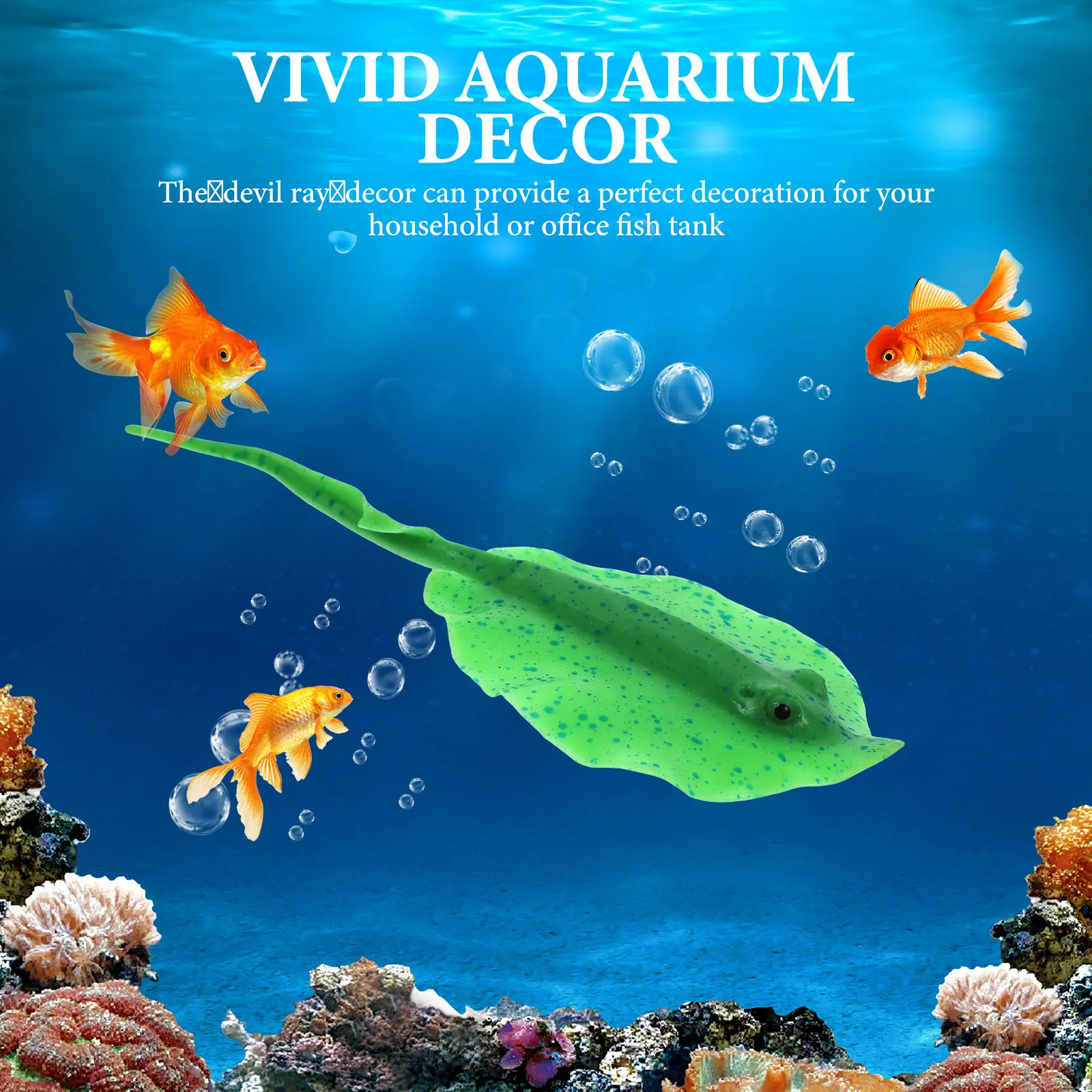 

Silica Gel Artificial Tank Decor Wear Resistant Aquarium Fish Ray Model Wear Resistant Fish Tank Pet Supplies Home Office