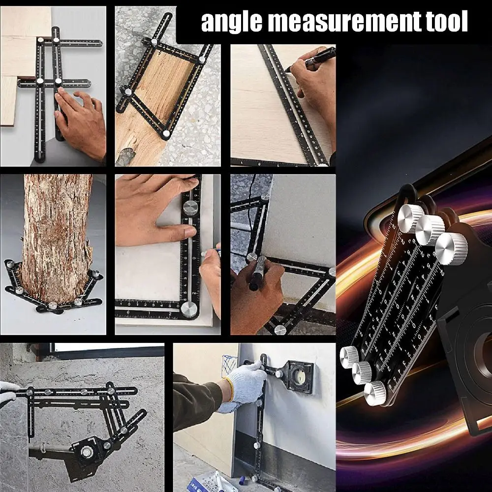 조정 가능한 다각도 측정 눈금자 인치 및 센티미터 고정밀 12 면 눈금자 코너 포지셔닝 실용적