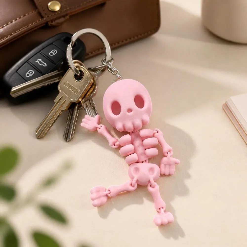 Decoration Skeleton Keychain 3D Printed Hanging Ornaments Articulated Skeleton Pendant Funny Gothic Punk Halloween Keychains