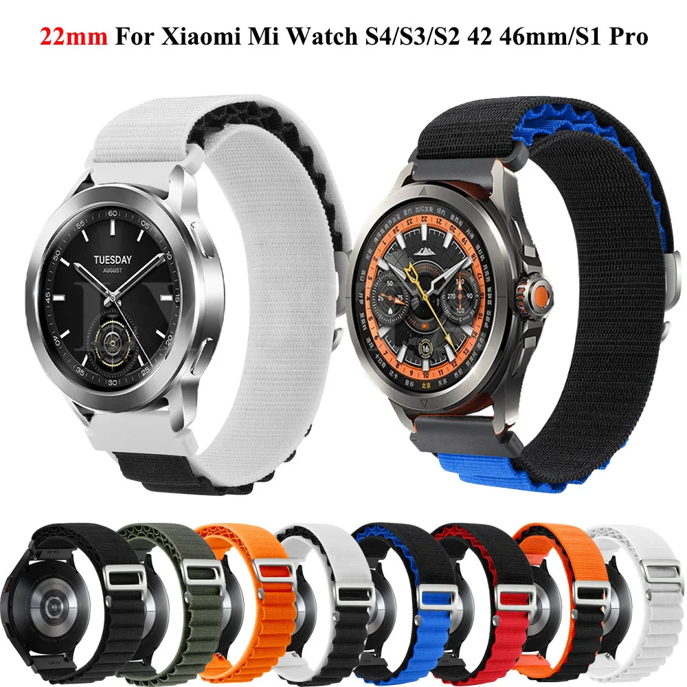 Hot 22mm Bracelet Nylon Band For Xiaomi Watch S4 S3 S2 42mm 46mm S1 Pro Color2 S1 Active Watch 2 Pro Smart Replacement Wristband