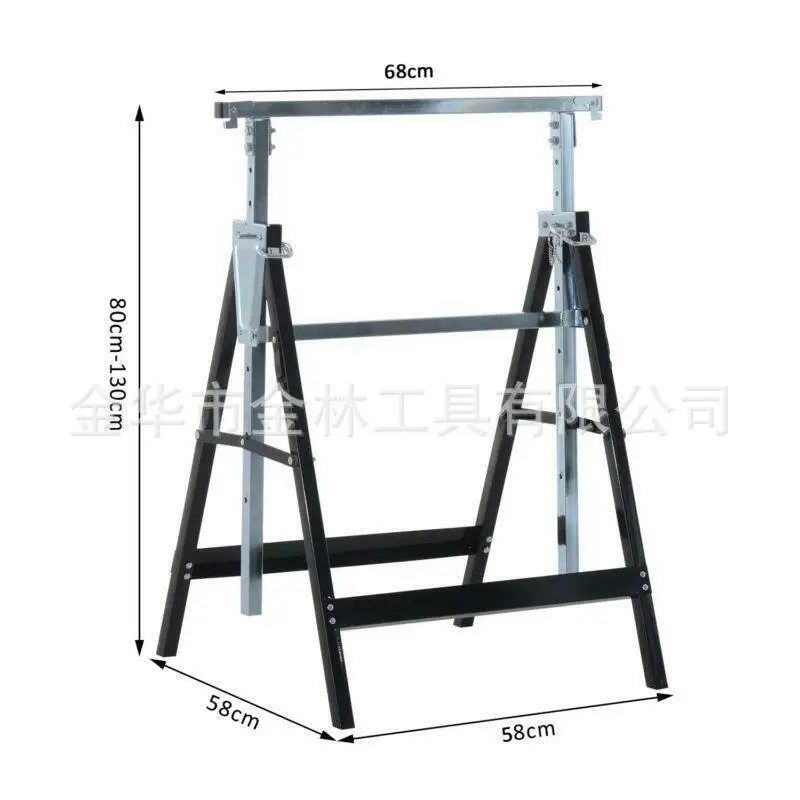 Imagem -03 - Altura-ajustável Dobrável Destacável 200kgs Suporte de Elevador de Ferro Sawhorse Suporte Quadro de Madeira Bancada Operação Serra Tabela