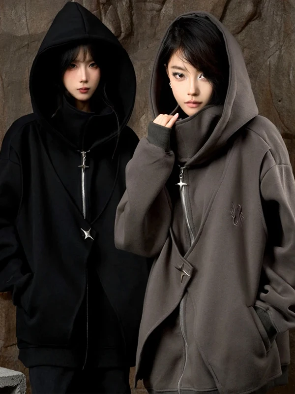 

Мужская толстовка с логотипом летучей мыши в стиле американского стритвира, свободного кроя, универсальная, с эффектом двухслойности, модная повседневная куртка из смесового полиэстера