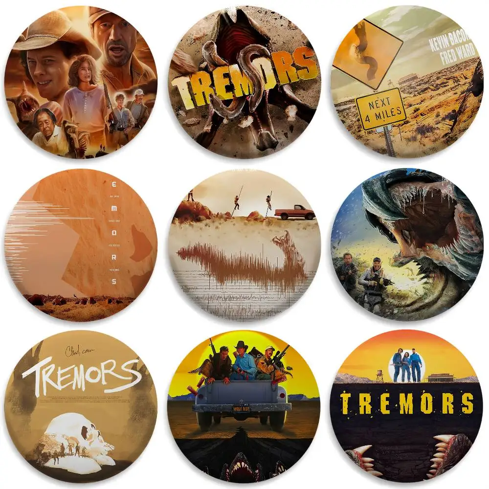 

T-Tremors Movie Cool Badges Round Exquisite Badge Brooches Creative Pins For Clothes Hat Backpack Gift Accessories