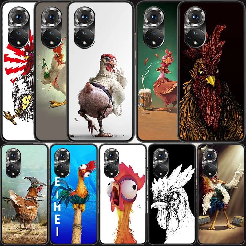 Naughty Chicken Hen cock cockfight Phone Case For Huawei P Smart 2021 Y5 Y6 Y7 Y9 Honor 50 20 Pro 10 10I 9 9X Y9S 8 8A 8X 8S 7S