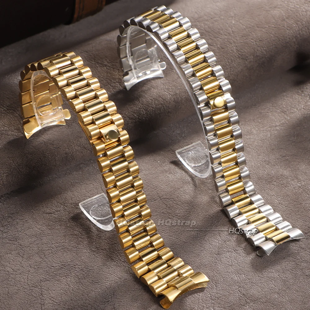 Arc End Solid Stainless Steel Watch Strap 20mm for Rolex Water Ghost for Oyster Bracelet Folding Buckle Wristband Accessories