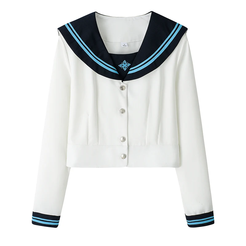 Japanese College JK Sailor Uniform Slim Summer New Striped Splicing Cute Bow Collar Top Temperament Sweet Versatile Short Skirt