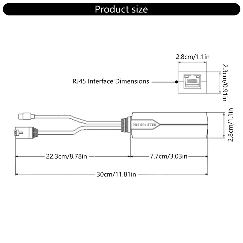 การถ่ายโอนข้อมูลความเร็วสูง USB C POE Splitter เพื่อเพิ่มประสิทธิภาพของอุปกรณ์