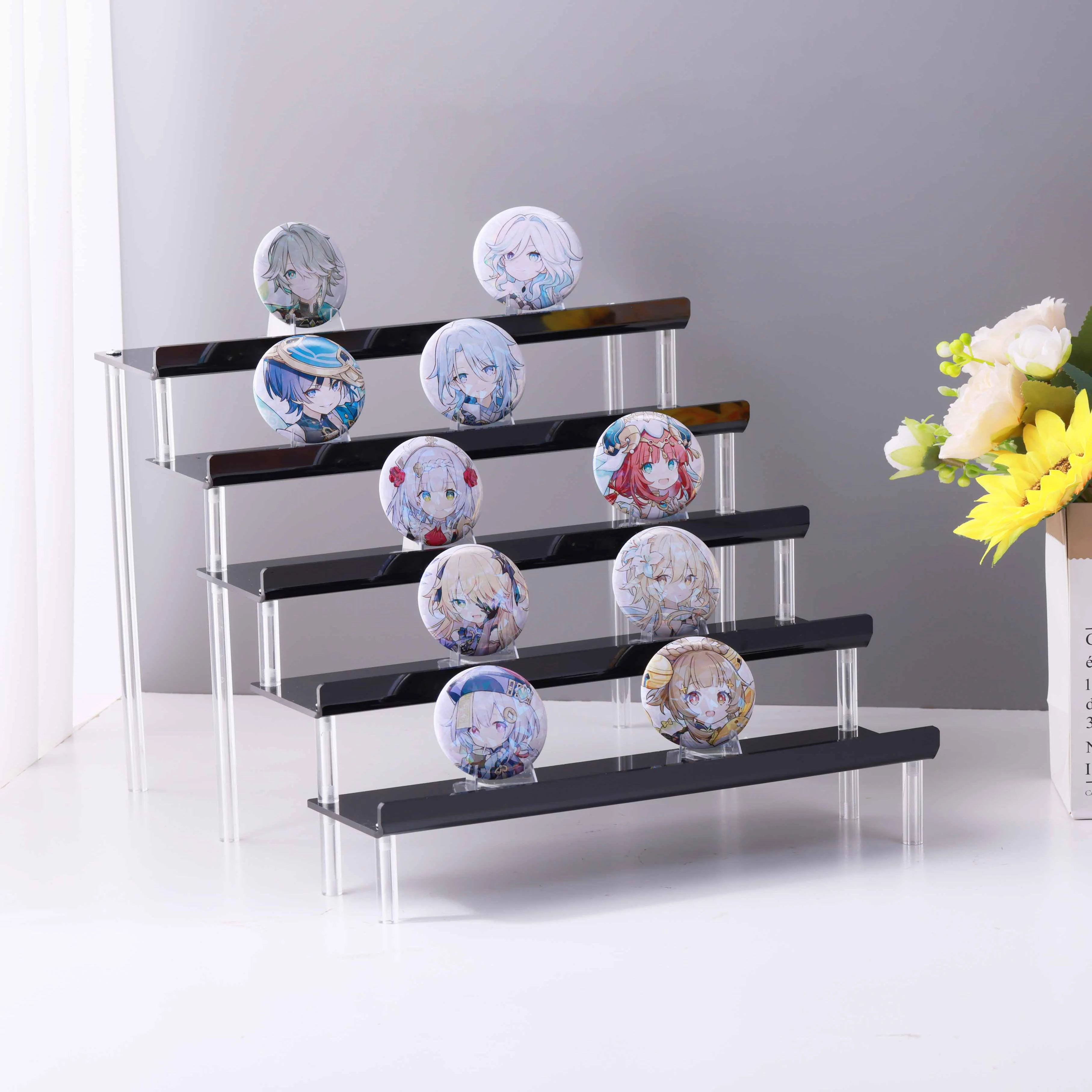 

Acrylic Risers Display Stand Perfume Organizer Display Shelf & Cupcake Stand Holder,Display Risers for Figures,Dessert Shelf