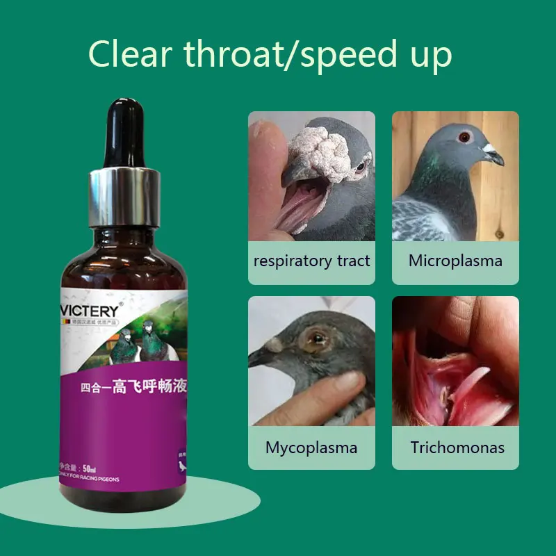 Pigeon High Flying Liquid 50ml racing pigeon Natural Plant Respiratory Cleansing Agent respiratory tract Speed up