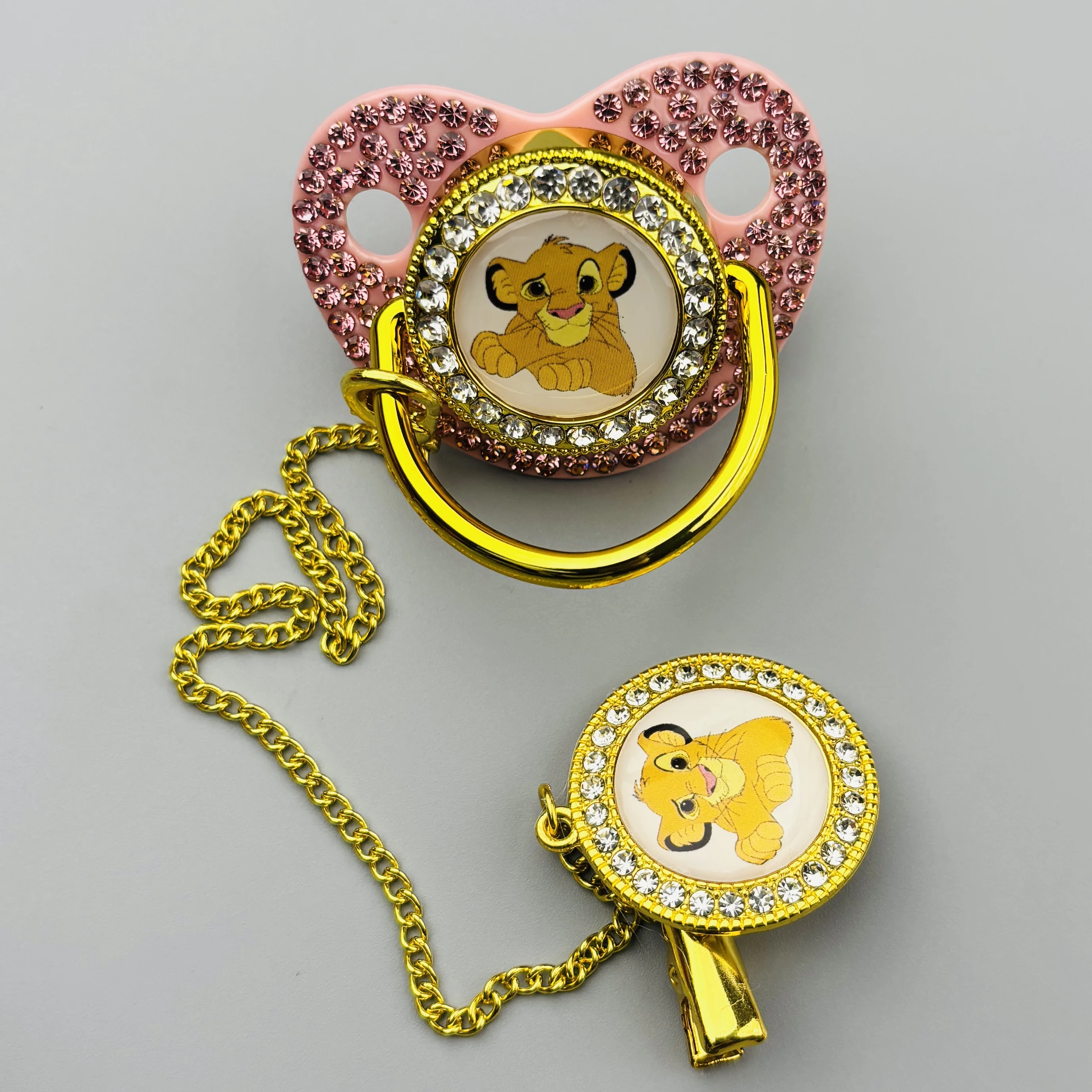 Соски и жемчужные зажимы для новорожденных, роскошная подставка для новорожденных с принтом Короля Льва, силиконовая детская соска с молочными зубами, не содержит BPA