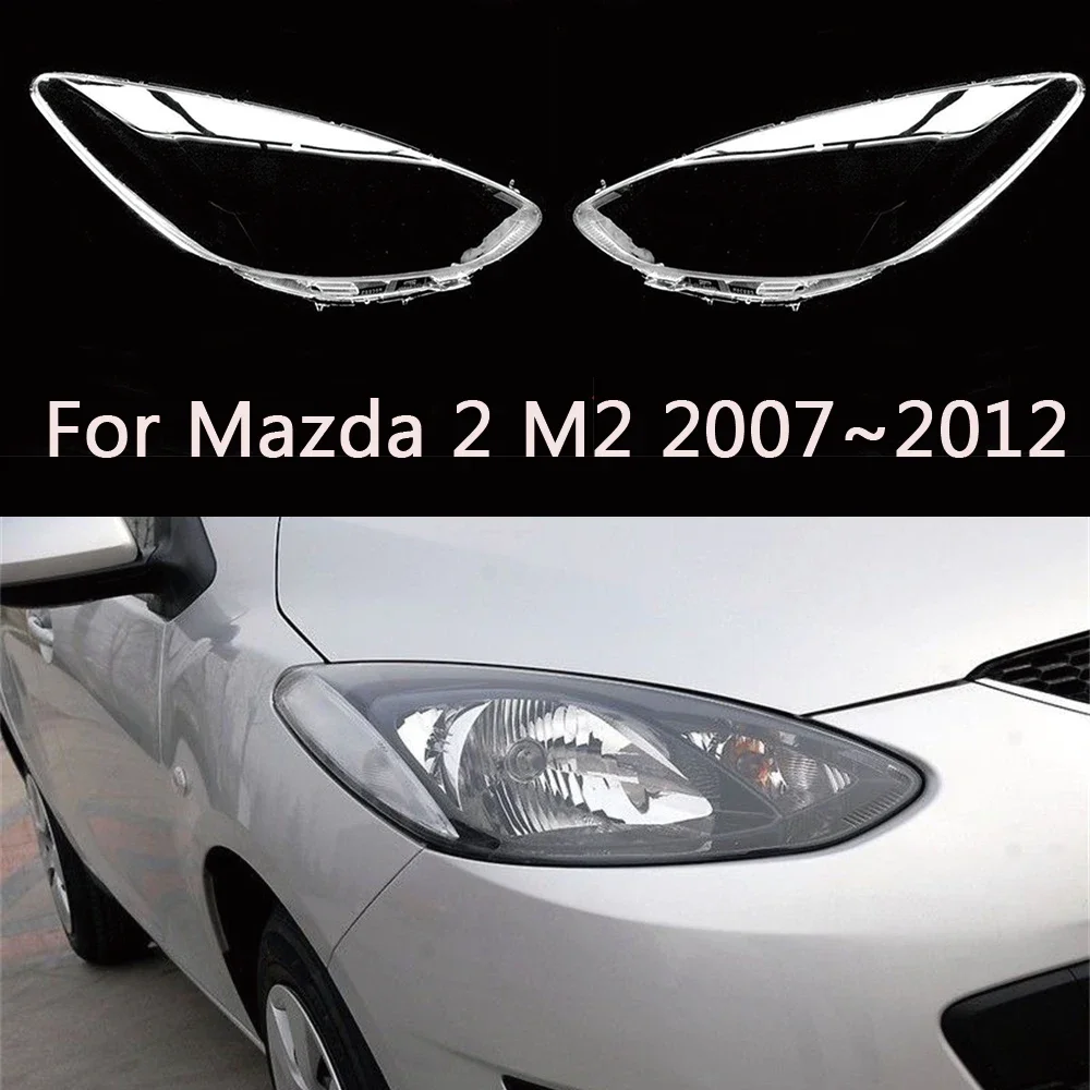 HTTCY For Mazda 2 M2 2007~2012 Car Headlight Cover Lens Shell Lampcover Lampshade Headlamp housing