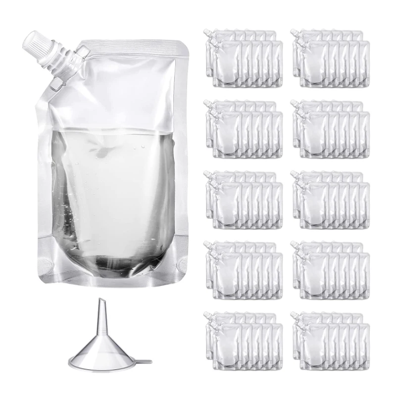 100 ml-500 ml Reise-Getränke-Auslaufbeutel, transparente Plastiktüten, versiegelte Saftaufbewahrung, Getränke, eiskaltes Getränkebeutel, tragbar – Detail 8
