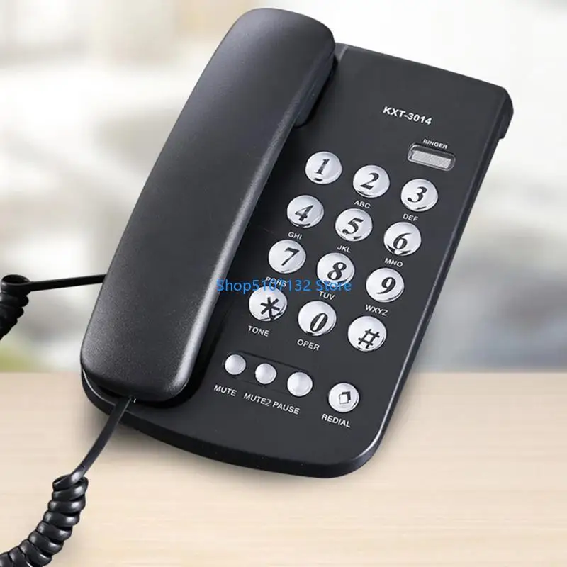 87HD Corded Landline Phone Big Button Landline Phones Fixed Telephone for Office Home Hotel Bathroom Emegency Telephone