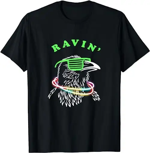 Ravin Raven Rave Party Neon Bird Funny T Shirt Sweat 17522