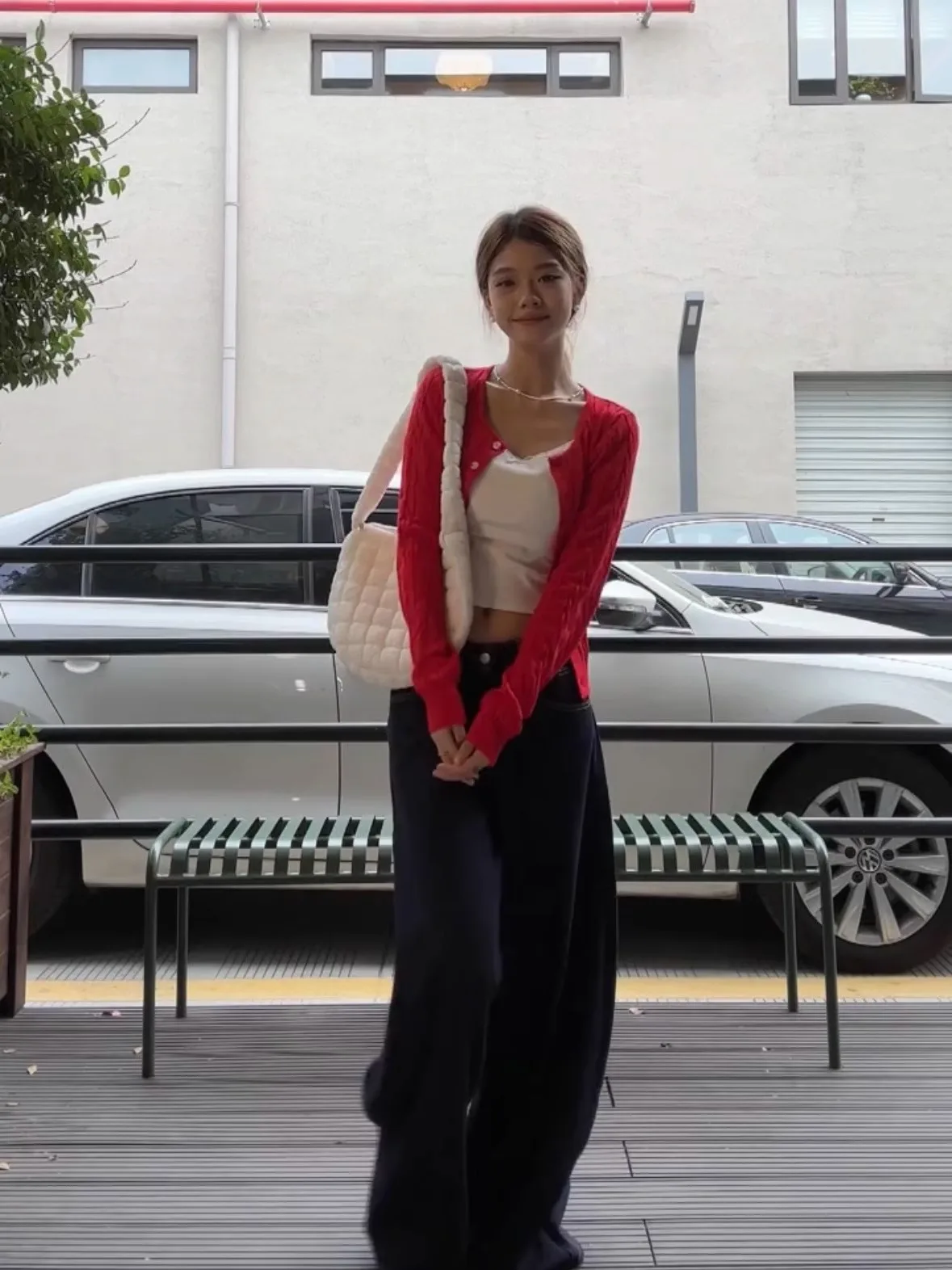 Rode gedraaide gebreide trui vest ort Sle dames top vroege herfst outfit Koreaanse retro Sle warmte kleding bovenkleding