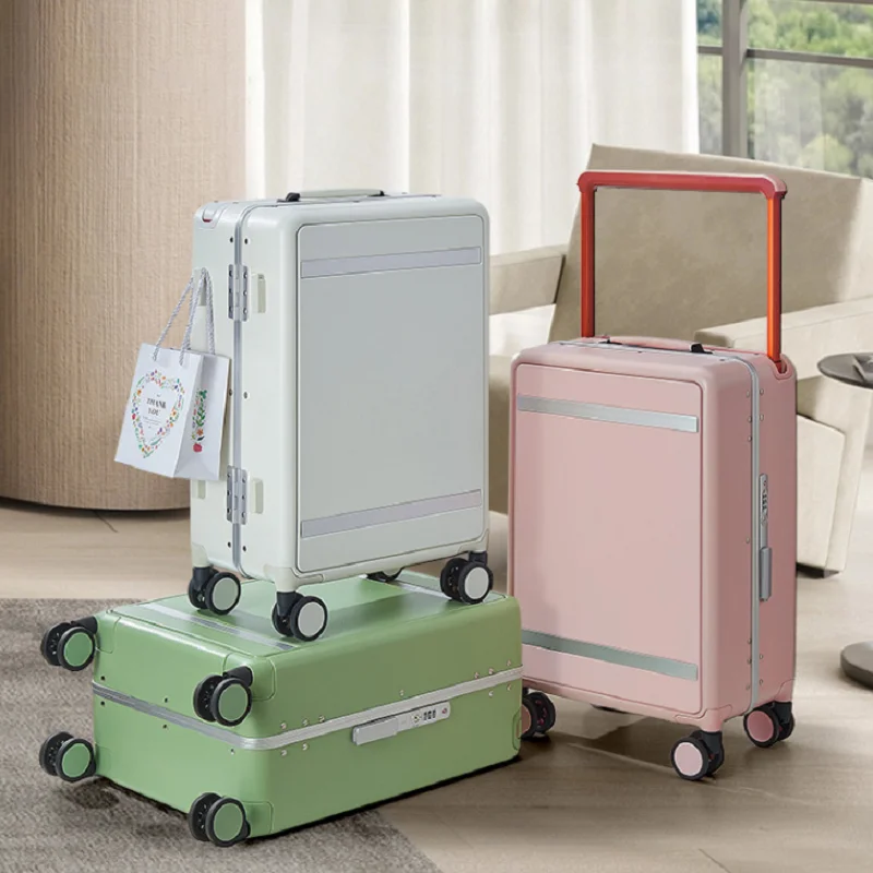 Rolling Luggage Carry on Luggage with Wheels Luxury Travel Trolley Boarding Business Suitcase Mute Brake Password Trolley