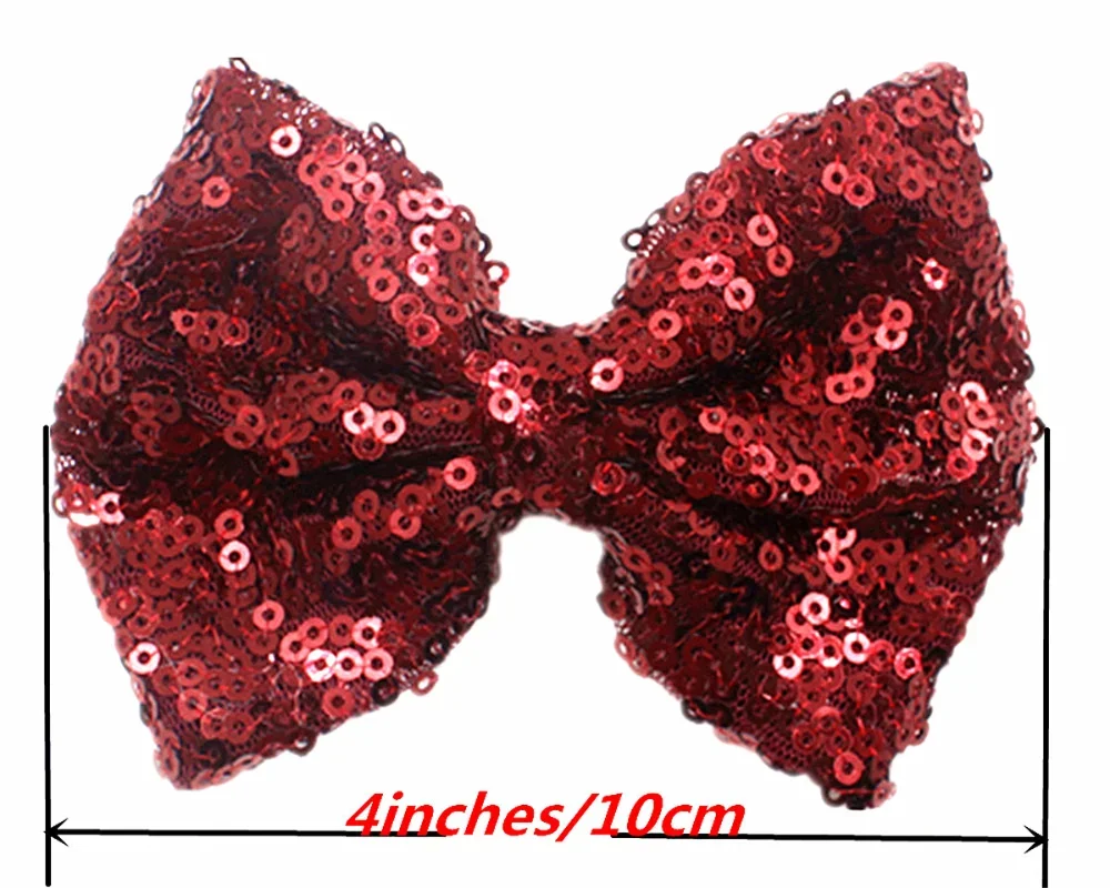 4 Inch Baby Girls Cute Glitter Sequins Hair Clips Boutique Hair Bows Hairpins Kids Hair Accessories Child Stage Headdress