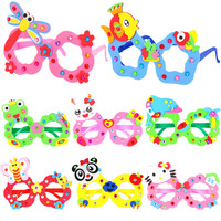 Children Kids DIY Eyeglasses Cute Cartoon Animal Eva Art Craft 5D Gem Diamond Eyeglasses Sticker Games Education Toys Gifts