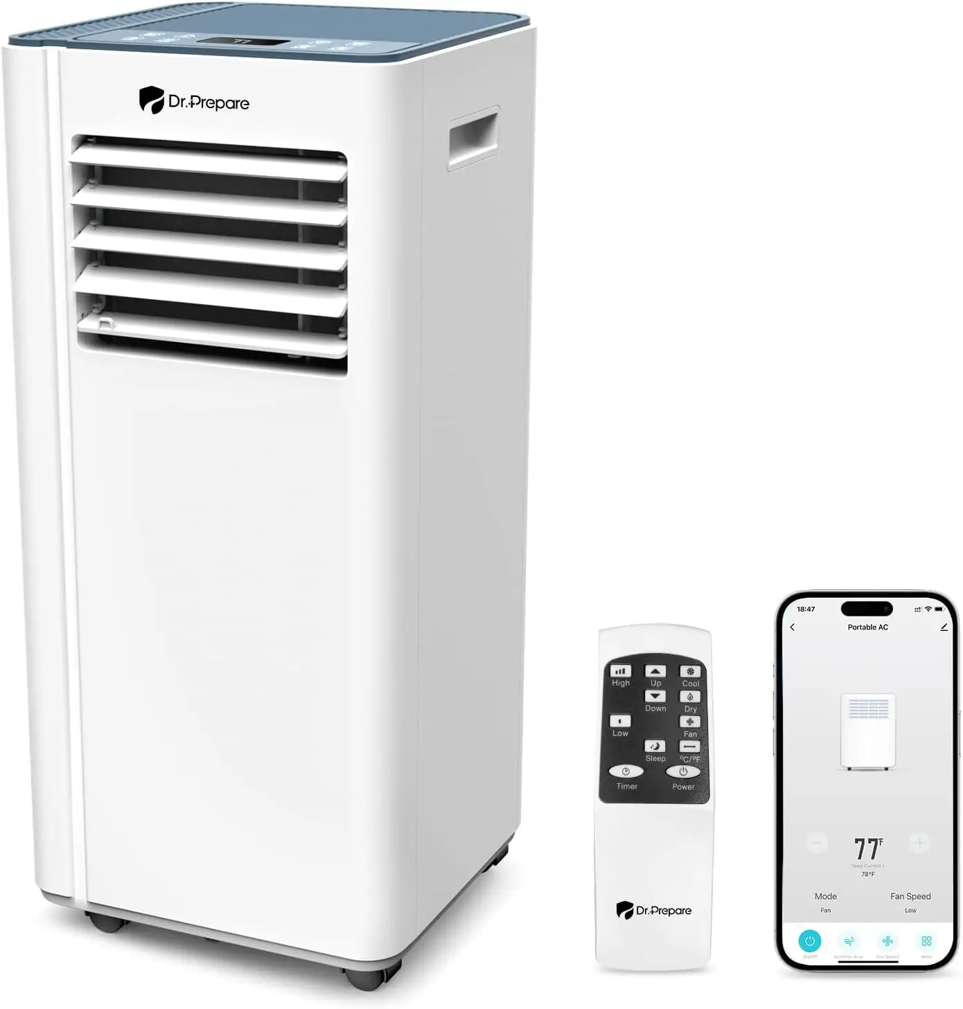 Portable Air Conditioner with WiFi Enabled, Cooling, Dehumidifier, Fan & Sleep Modes 4-in-1 Portable AC w/R