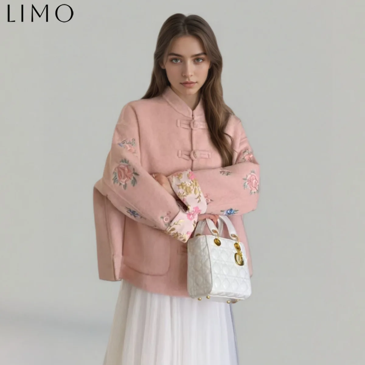 

LIMO Women’s Short Wool Cotton Coat Vintage Chic Commute Ready Versatile Autumn Winter Easy Wear Chinese Design