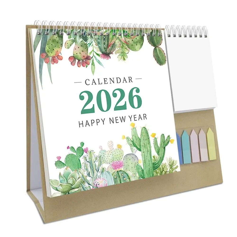 Decorative Desk Calendar Stable Support Triangular Support Custom Planner Exquisite Patterns Binding Calendar Office Calendar