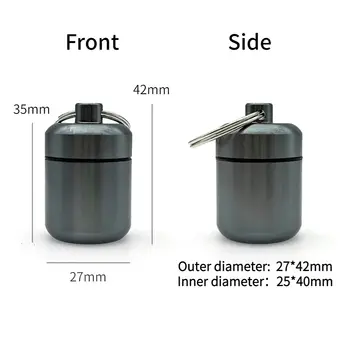 迷你便攜式鋁製藥盒鑰匙圈戶外口袋藥盒容器攜帶瓶盒聽力保護耳塞盒 8 最佳銷售 藥盒鑰匙扣 - №2