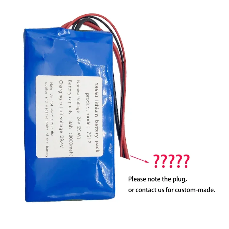 Paquete de batería de iones de litio 18650 7S1P 25,2 V 24V 8000mAh con BMS, para monitorear altavoz pequeño monociclo eléctrico batería recargable