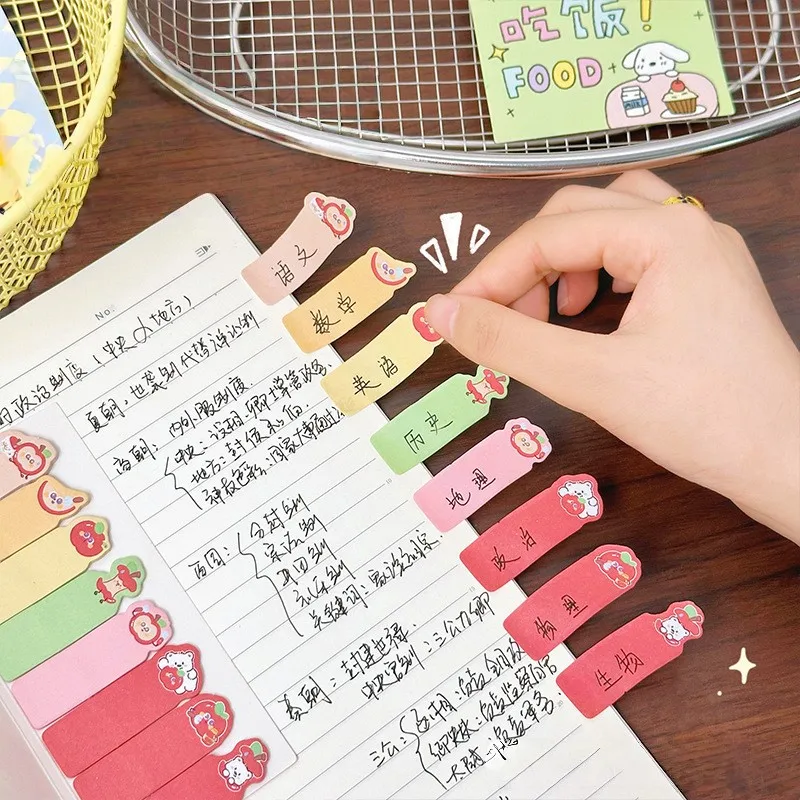 120 ورقة مؤشر كرتوني مذكرة لاصقة Kawaii Post مذكرة الوسادات ملصقات لطيف مدرسة مكتب طالب القرطاسية رسالة ملاحظات ملصق