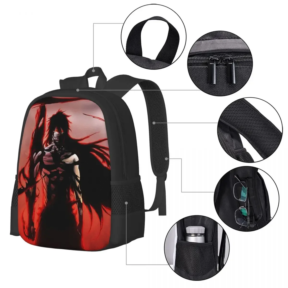 Anime BLEACH Kurosaki Ichigo Travel Laptop Backpack, Business College School Computer Bag Gift for Men & Women