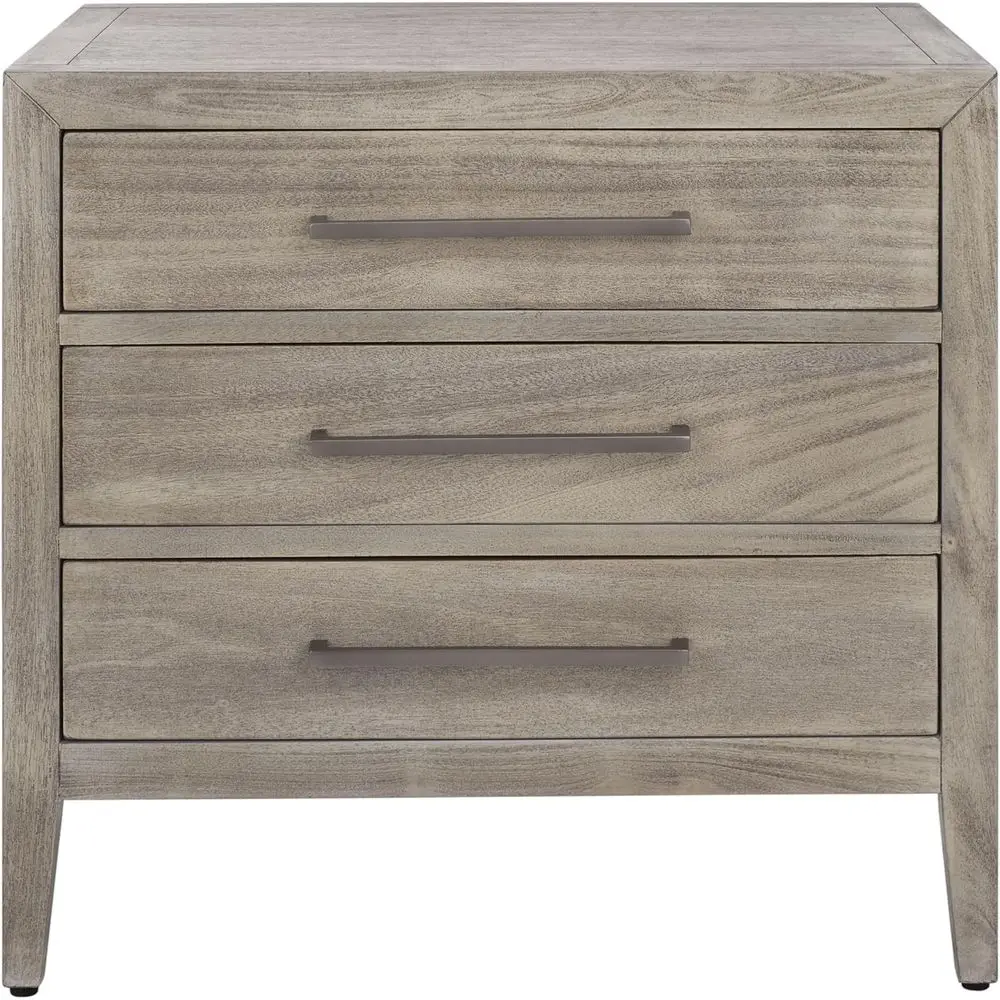 

Light Grey 3-Drawer Wooden Nightstand Table, Fully Assembled