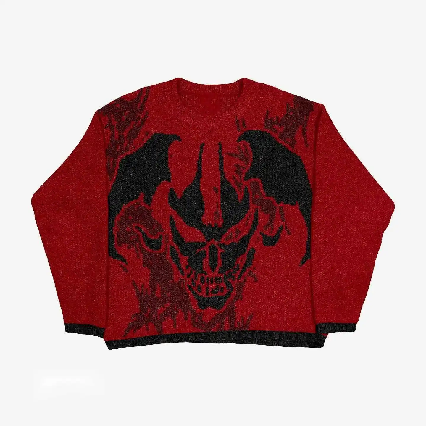 

2024y2k new fashionable cold resistant warm sweater for men and women, red fashionable Gothic couple autumn and winter sweater,