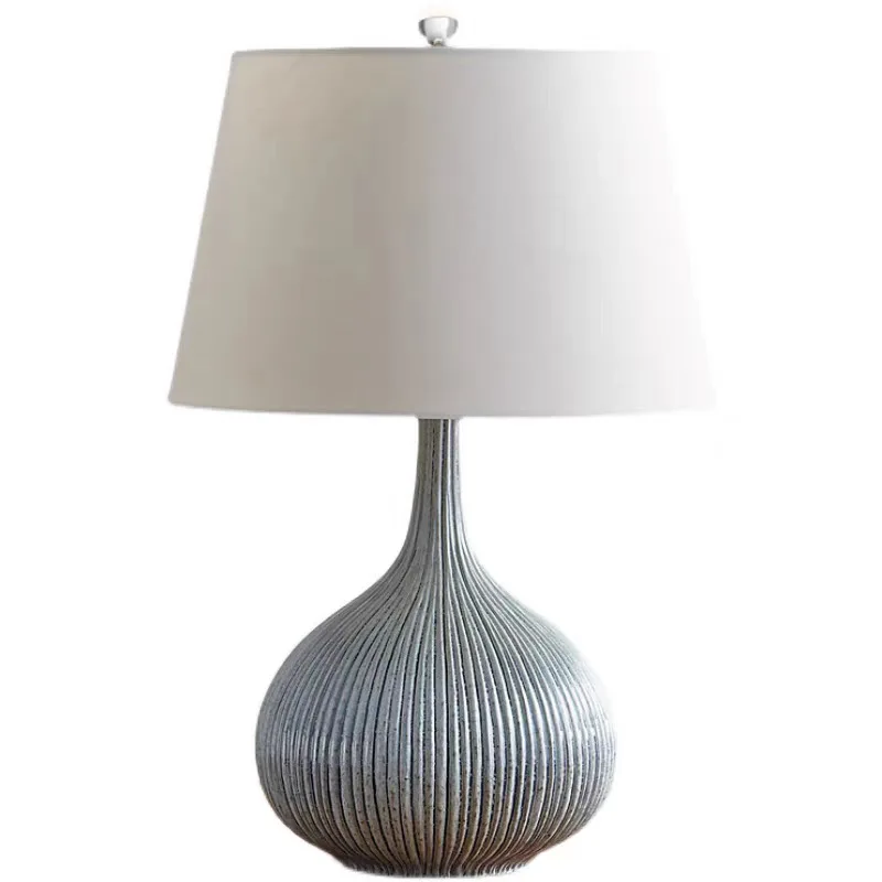 Bedroom bedside lamp, living room, study, advanced sense, snowflake villa designer ceramic art desk lamp