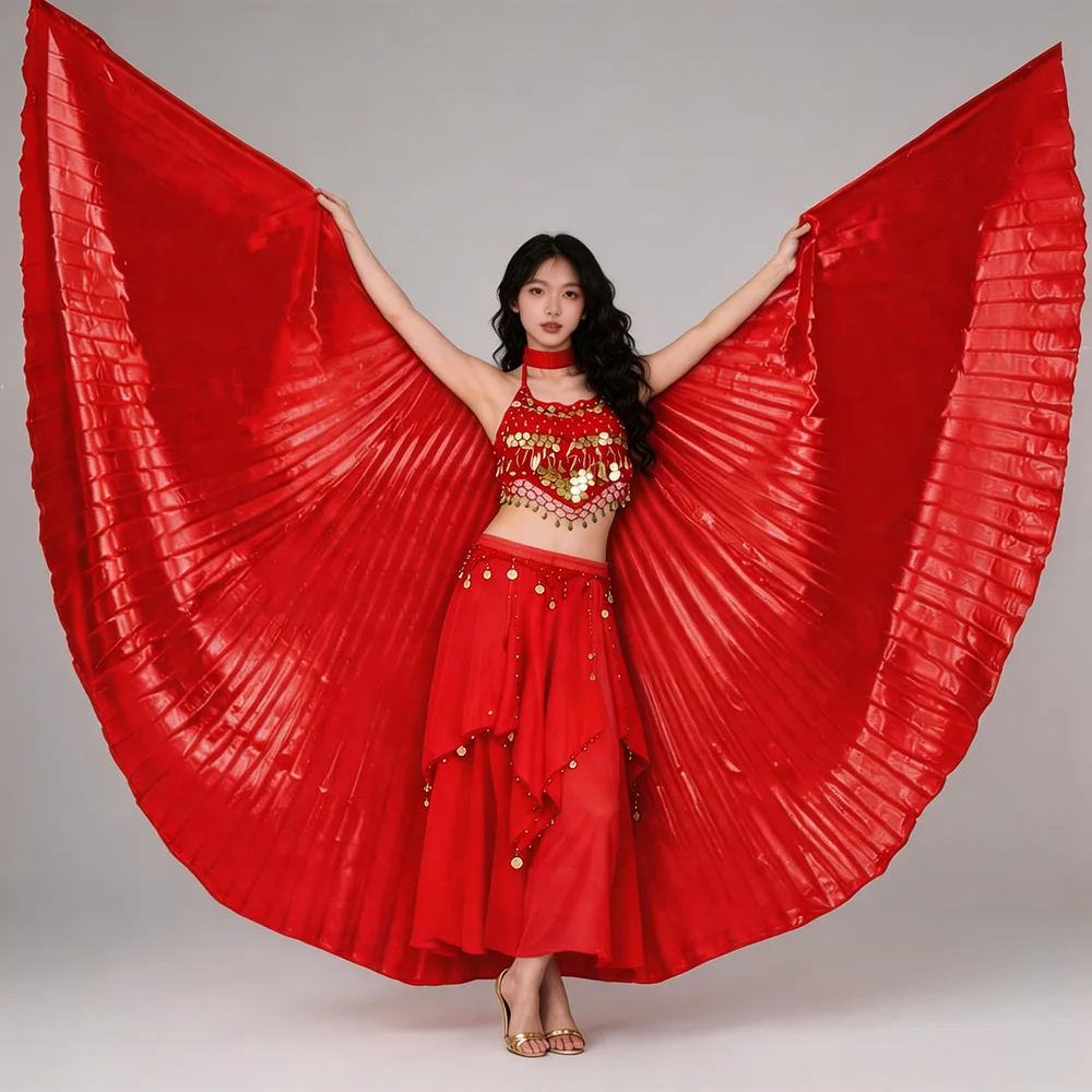 Halloween Adult Belly Dance Wings 360 Degree Gold Wings  Photography Props Stage Performance Robe Ethnic Costume - view 4
