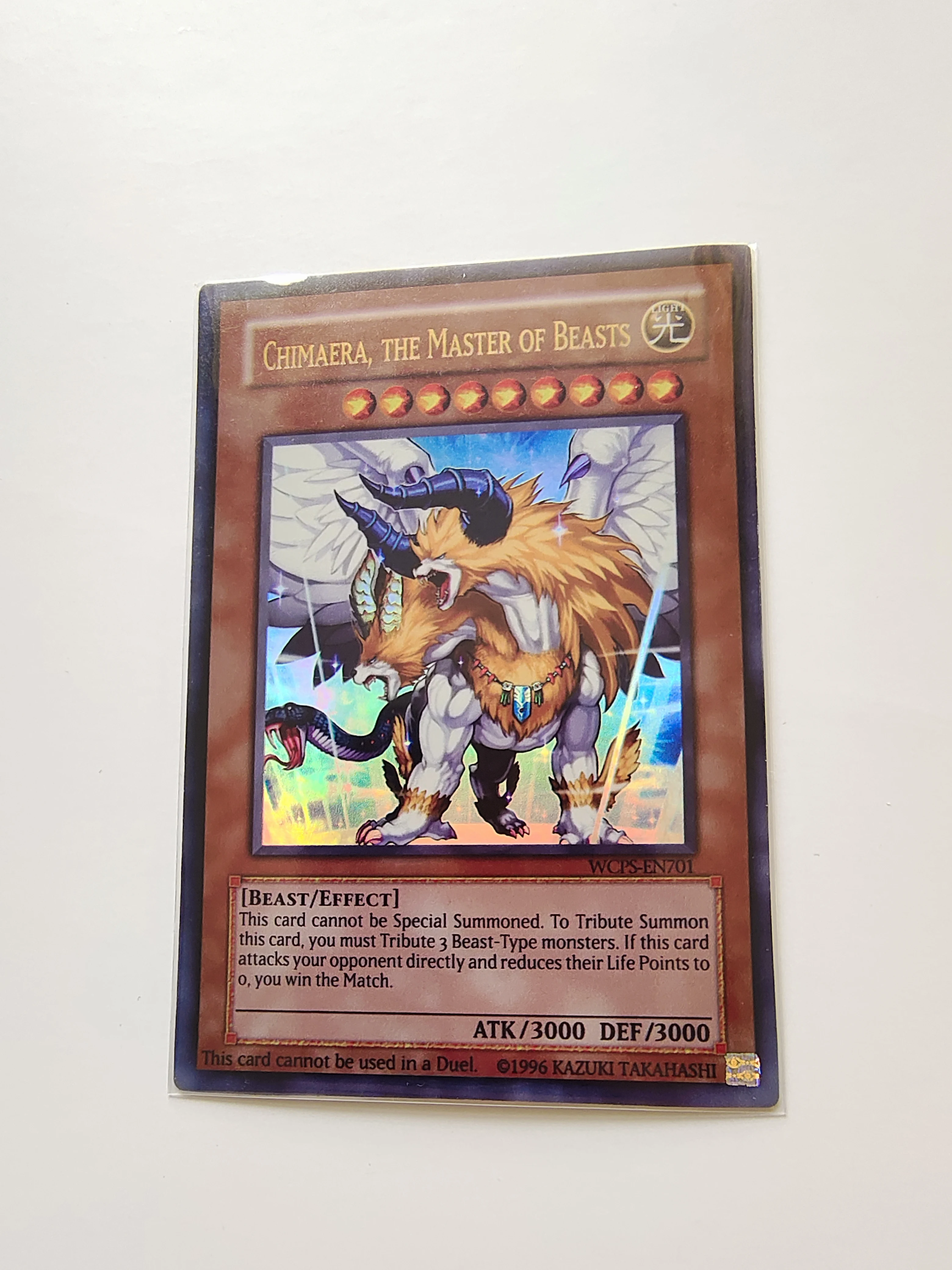 Yu Gi Oh Ultra Rare/UR TCG Chimaera, the Master of Beasts(WCPS-EN701) Board Game English Gift Collection Toy Card (Not Original)