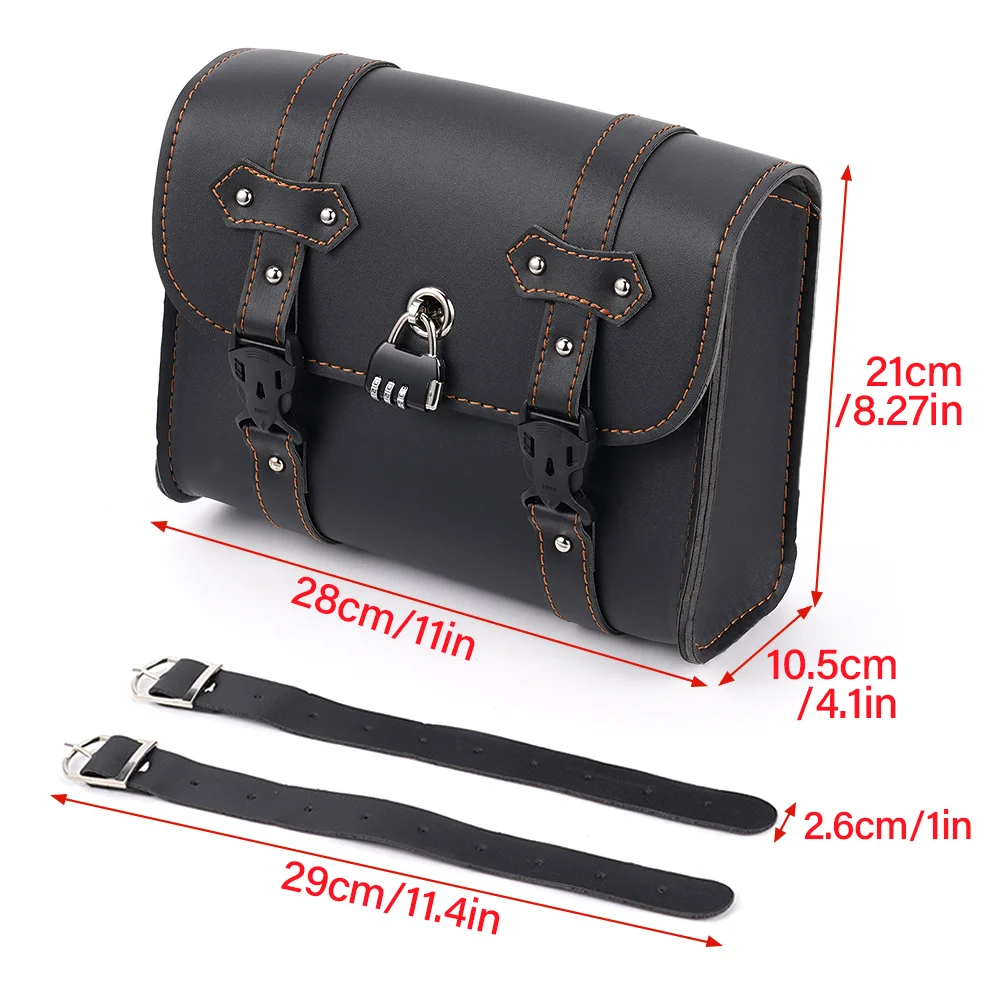 1PC Motorcycle Saddlebag Anti-theft Waterproof  Tool Bag With Password Lock Leather Bag for Harley Sportster XL883 Universal