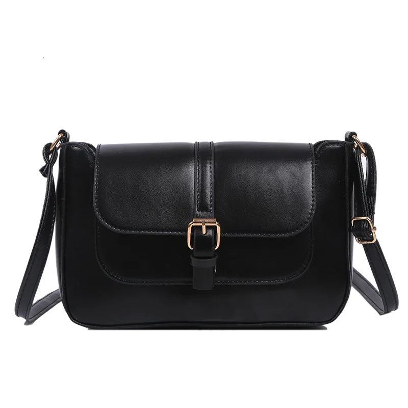 Trendy Saddle Shoulder Bag Women Pu Leather Crossbody Bags Simple Solid Color Flap Messenger Designer Handbag Pouch Wholesale