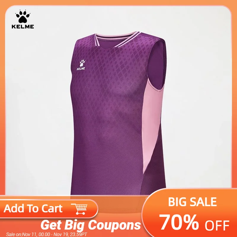 

Kelme Men's Football Vest Running Sports T-shirt Fitness Sleeveless Training Suit Quick-drying Breathable Short Sleeve