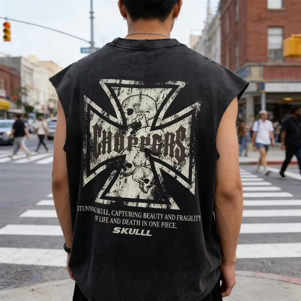 2026 new Fashion streetwear retro loose-fit pure cotton top - casual retro washed style pullover - men's version