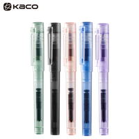 Kaco Fountain Pen Set 0.5MM EF Nib Transparent ручки Stylo and Ink Sac Caneta Tinteiro Office School Writing Stationery Supplies